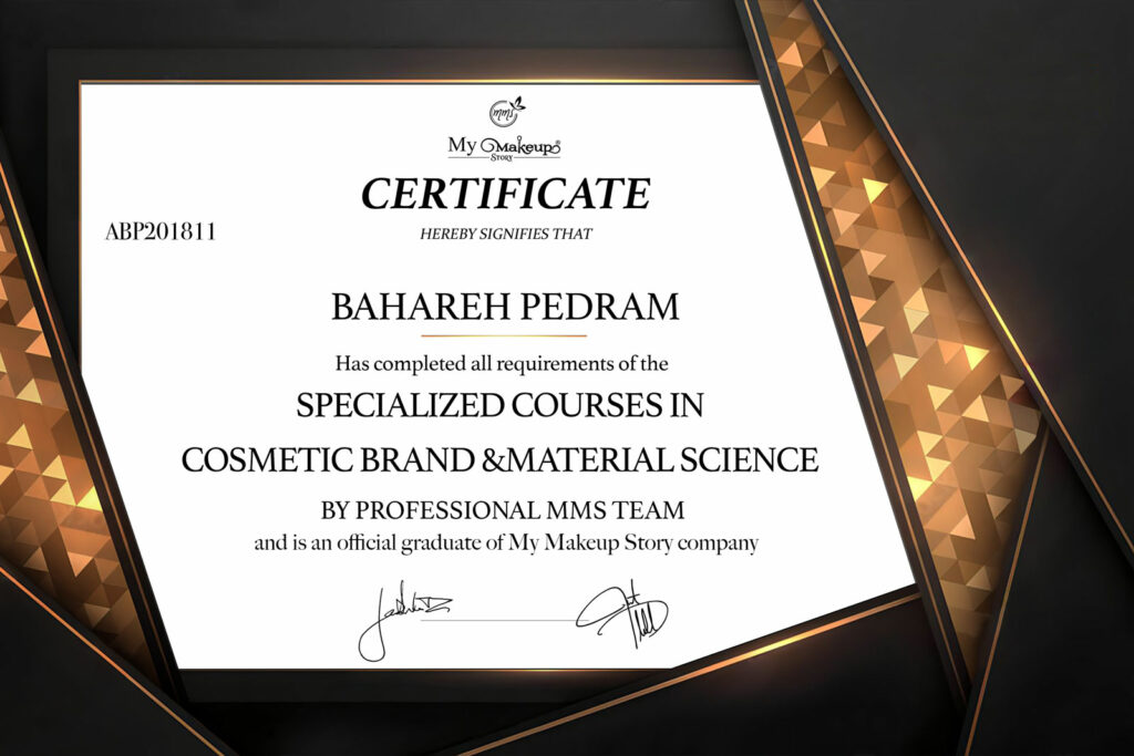BAHAREH PEDRAM My Makeup Story Certificate ABP201811